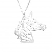 Lantisor din argint cu pandantiv geometric unicorn model DiAmanti DIA39217